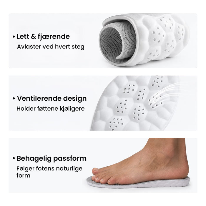 Massasjesåler med 4D-støtte