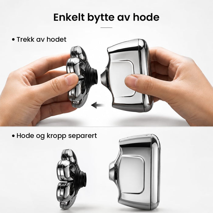 En skruenøkkel som løsner 7D-barberhodet fra hoveddelen på 7D-barbermaskinen.