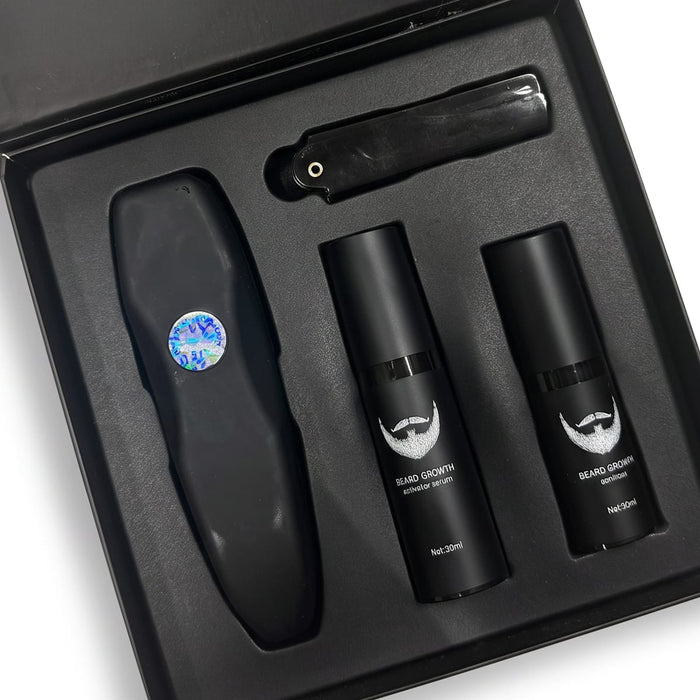 Kroppsbutikken Skjeggvekstsett med microneedling (4 deler)