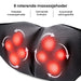Shiatsu-massasjeapparat for nakke og rygg med åtte roterende hoder, varmefunksjon og justerbare innstillinger.