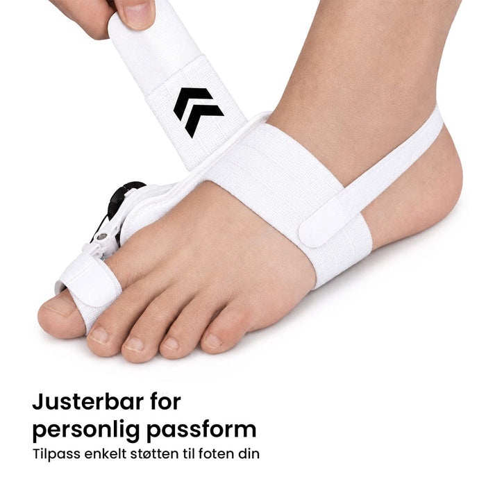 Hallux valgus-korrigerer med justerbar tåstøtte