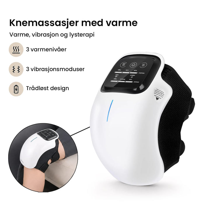 Knemassasjeapparat med varme og vibrasjon