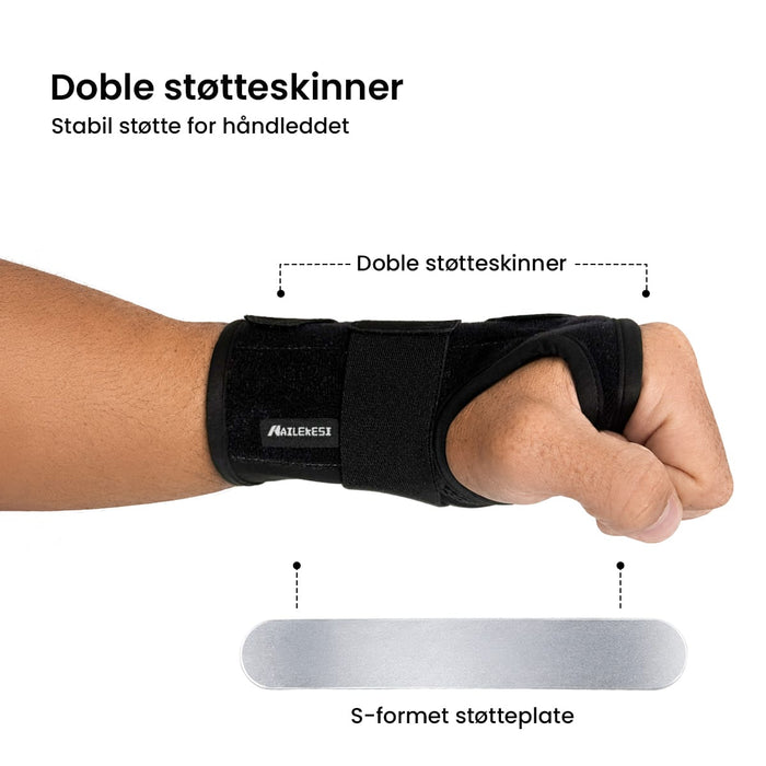 Håndleddsstøtte med støtteskinne