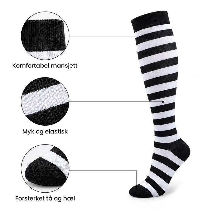 Kompresjonsstrømper med mønster 30 mmHg (5-pk)