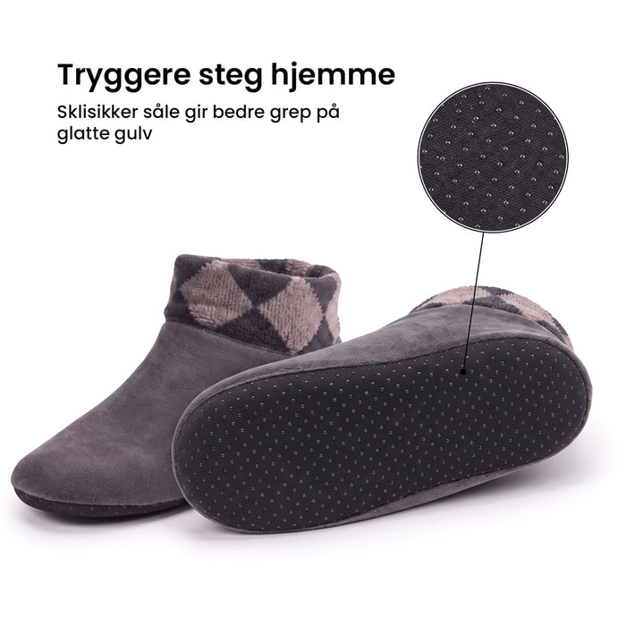 Varme innetøfler med sklisikring