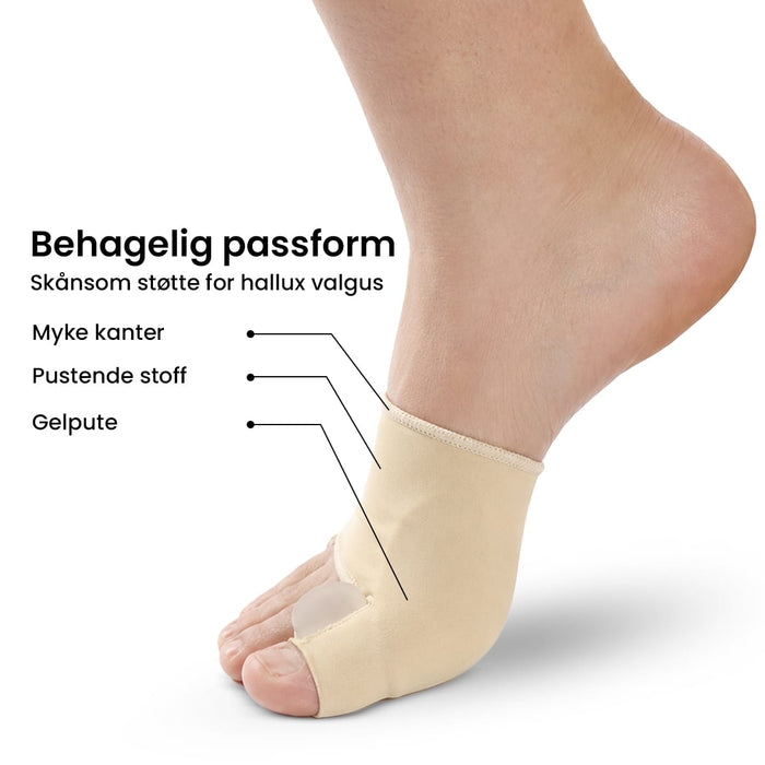 Hallux valgus-beskytter med gelpute