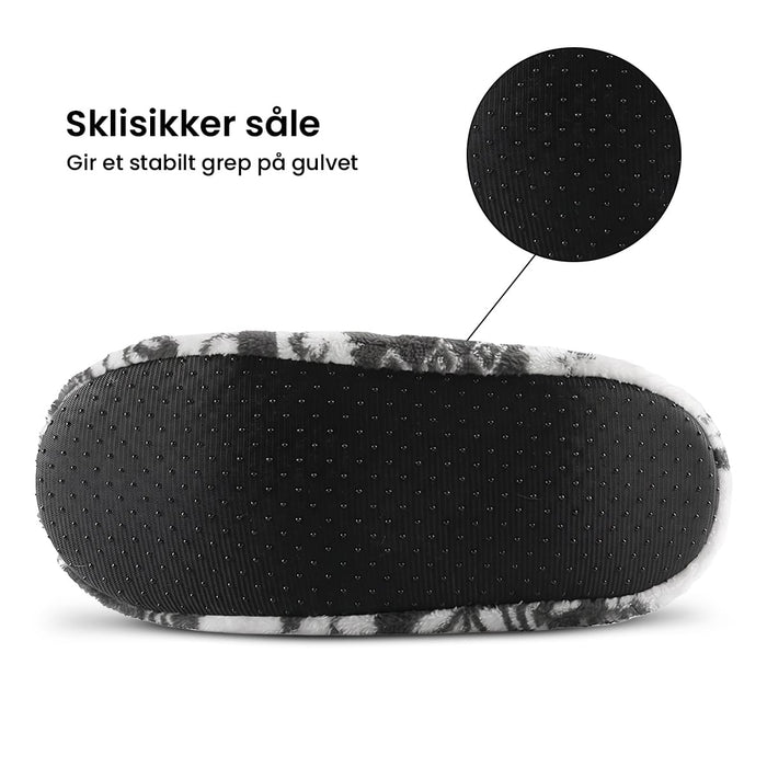 Fôrede tøffelsokker med elgmotiv