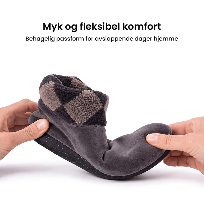 Varme innetøfler med sklisikring