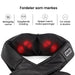 Shiatsu-massasjeapparat for nakke og rygg med fire røde massasjenoder og innebygd kontrollpanel.