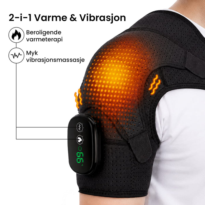Skulderstøtte med varme og massasje
