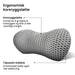Grå ryggpute i minneskum med et luftig mesh-trekk og ergonomisk støtte for de som sover på ryggen eller siden.