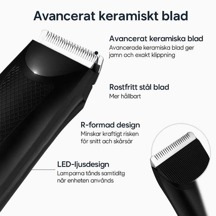 Kroppsbutiken Hårtrimmer Standardtittel Kroppshårtrimmer med keramiske blader