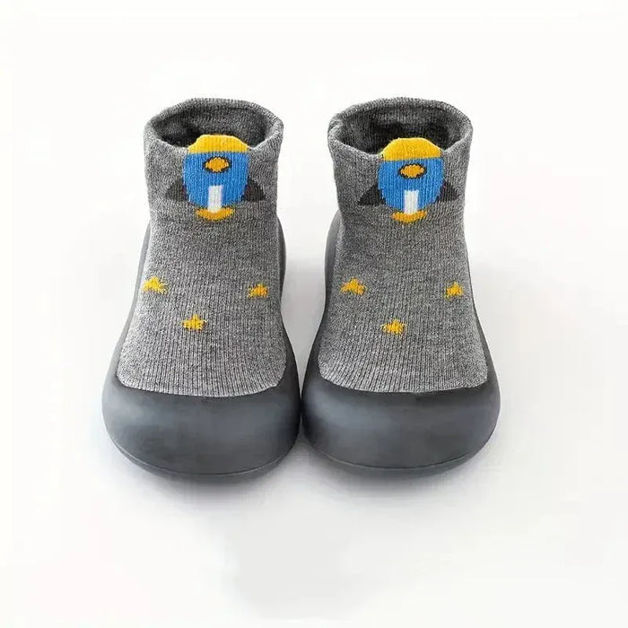 Kroppsbutiken Innetøfler Grå / 18-19 Slip-on barnesko med tegneseriefigurer