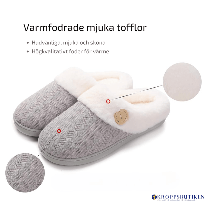 Kroppsbutiken Innetøfler Varmeforede tøfler (sklisikker såle)