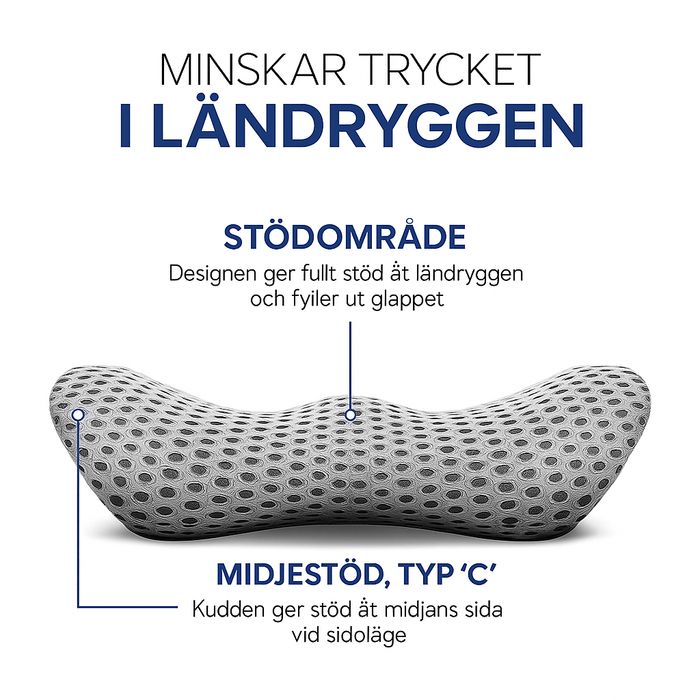Kroppsbutiken Korsryggpute Grå Korsryggpute (minneskum)