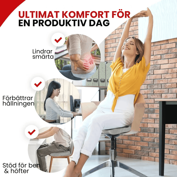 Kroppsbutiken Sittepute Standardtittel Ergonomisk sittepute i memoryskum